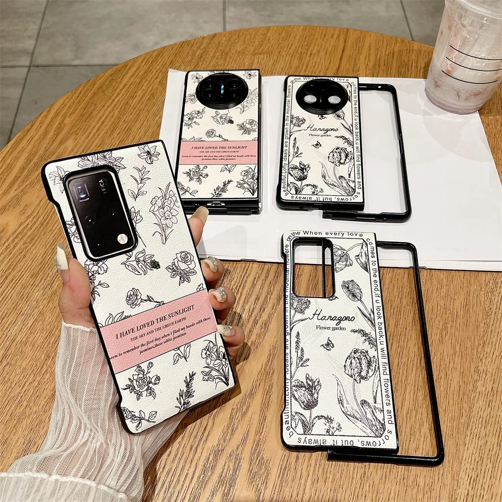 Fashion Flower Pattern Phone Case For HuaWei Mate X2 X3 X5 Shockproof PC Protection Hard Shell Back Cover