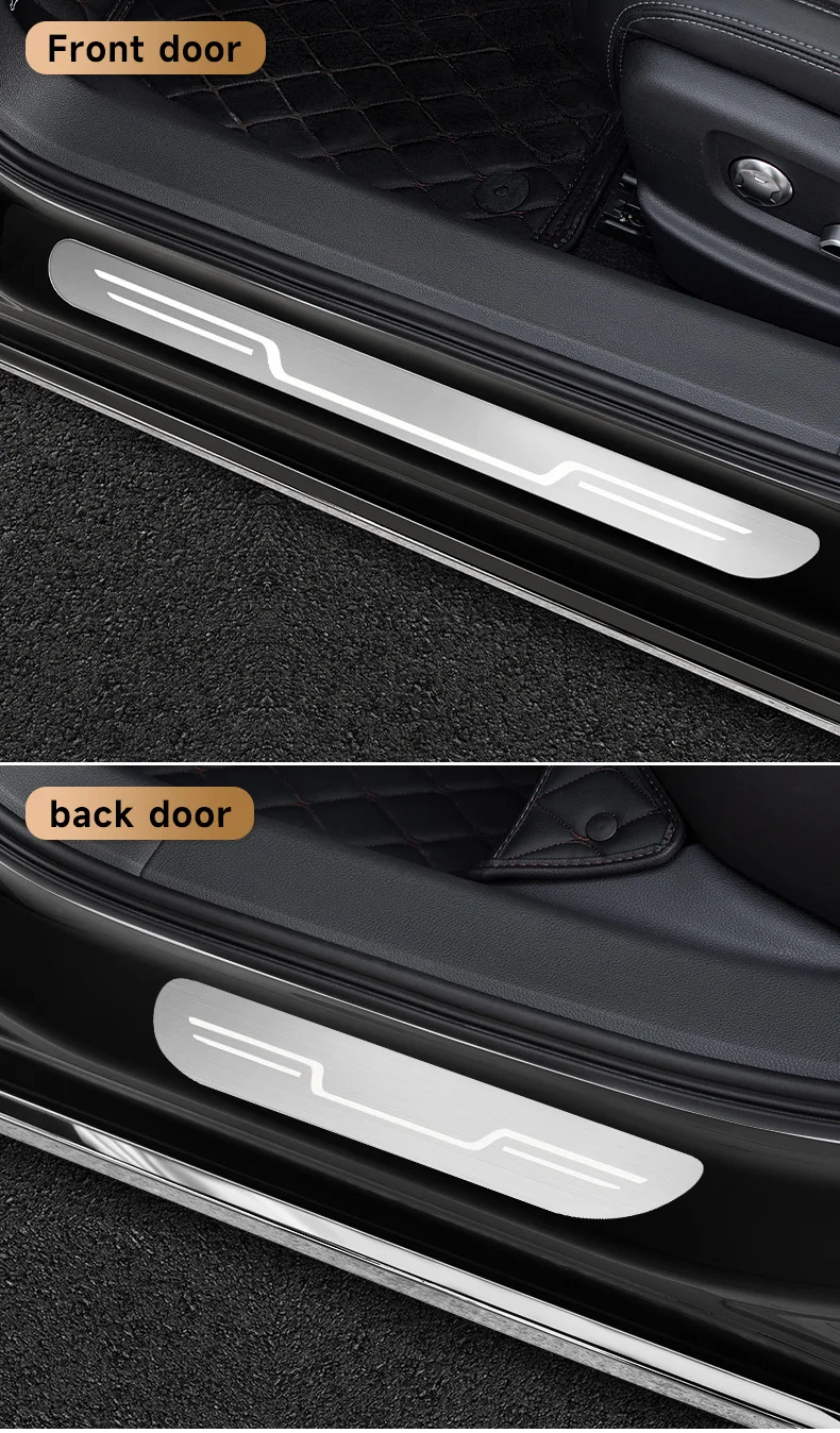 Edelstahl Auto-Türschwellenschutz Anti-Schmutz Aufkleber Abdeckung Dekoration Außen Anti-Kick Pedal Dekoration Zubehörteile – Detail 18