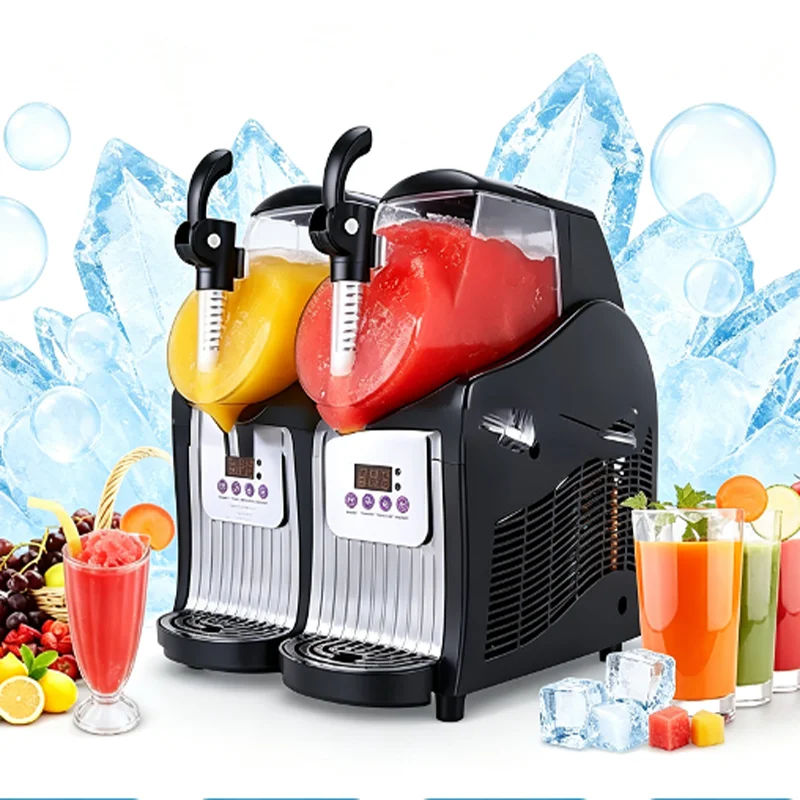 Commercial Two-Cylinder Slush Machine for Milk Tea Shops Household   Use Double Cylinder Juice Cola Dispensing Wholesale Fast Ic