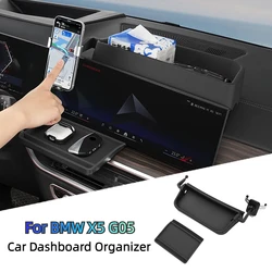 Car Center Console Dashboard Storage Box Central Organizer Tray Phone Bracket Auto Interior Accessories For BMW X5 G05 LHD 23-24