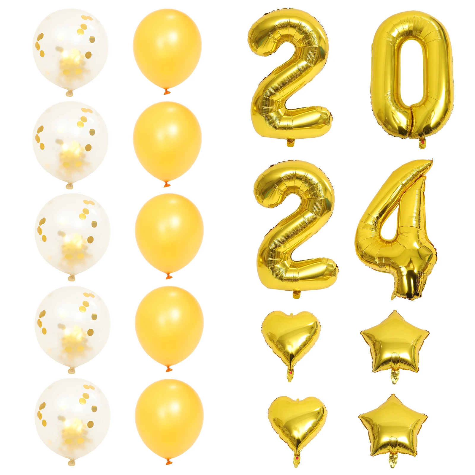 

1 set Balloon Decoration Set Gold Color for New Year Party 2024 Supplies naments Decors Party Balloons New Year Eve