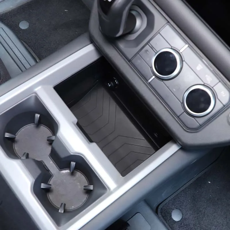 For Land Rover Defender 90 110 130 2025 Silicone Black Car Center Control Lower Storage Box Trim Interior Car Accessories