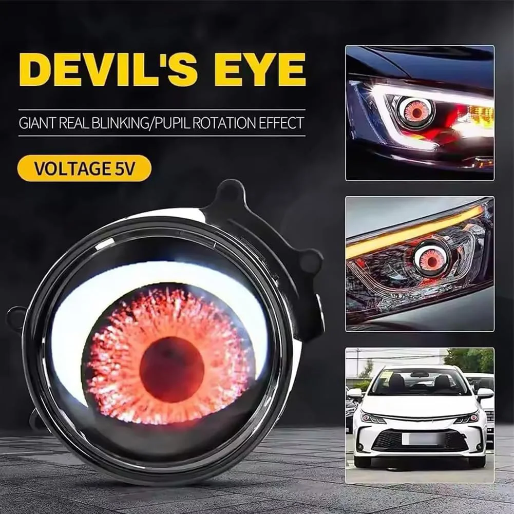 12V Devil Eyes Light for Cars DIY Car Dynamic Devil Eye Large Light Car Headlight Assembly Modified Eagle Eye