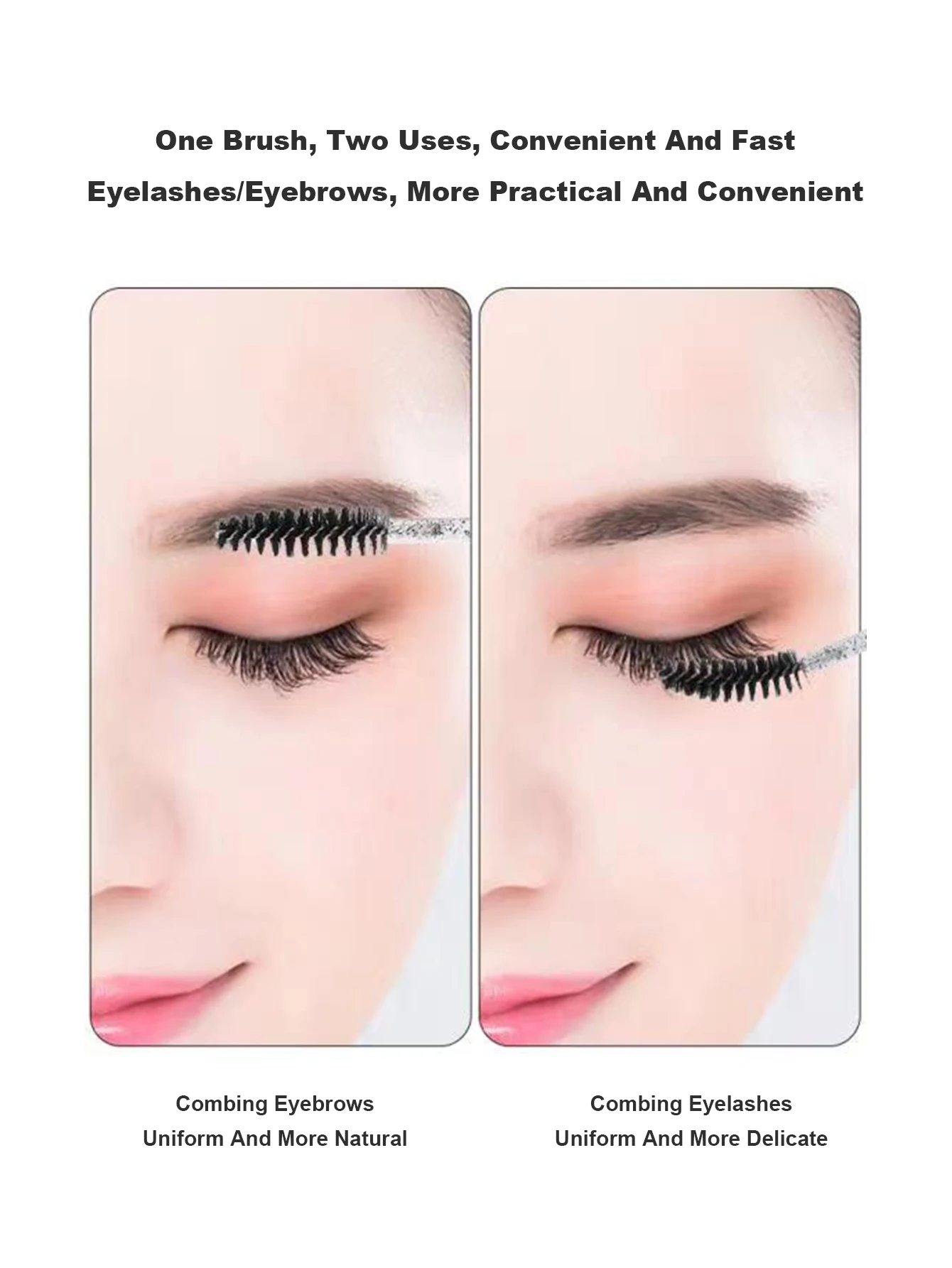 QIWU Crystal Rod Augenbrauen Extrem feine weiche Bürste, tragbare und flexible schwarze Augenbürsten und Kunststoffröhrchen] Einweg