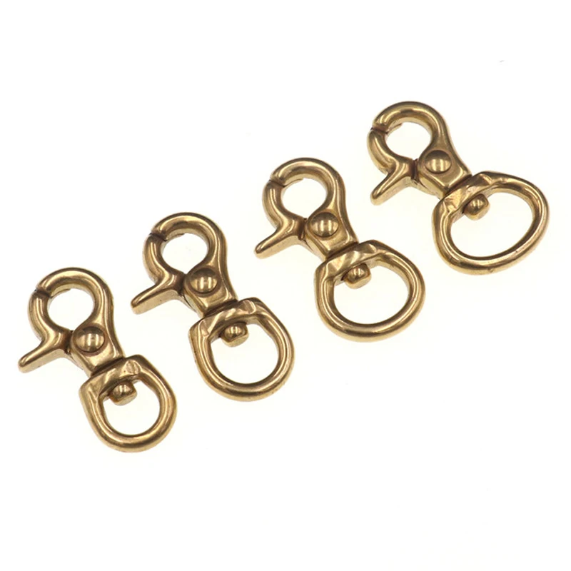 2Pcs Multi-purpose Brass Mini Swivel Eye Spring Snap Hook for Men/Ladies Handbag Quick hook Pet Belt Buckle Traveling/key hook