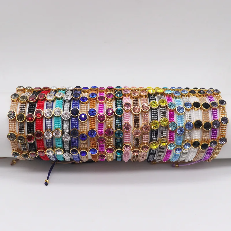 

Rice bead bracelet Originality Diamond Multilayer Colours Hand knitting Bohemia Adjustable Fashion Simple Beaded bracelet