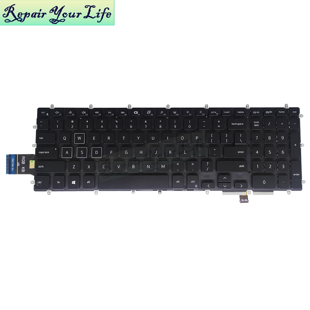Us arabische rgb hintergrund beleuchtete Tastatur für Dell G5 5590 5500 G5 Se 5505 5587, G3 15 3590 3500 3779 3579 Gaming-Laptop 4-Zonen-Hintergrundbeleuchtung