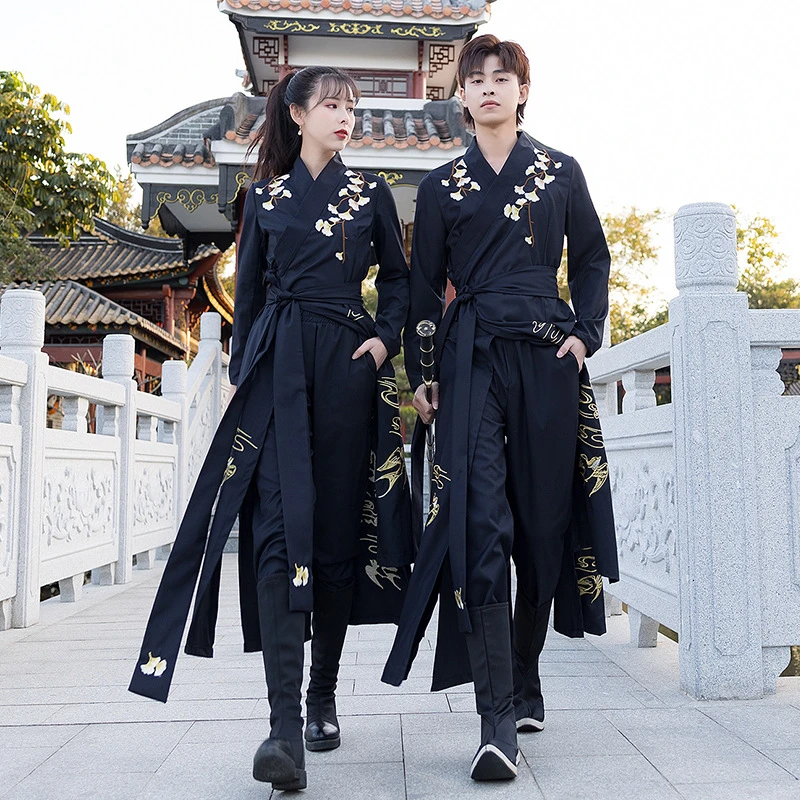 Vestido tradicional Hanfu masculino, roupa antiga chinesa de espadachim, terno Tang masculino, traje antigo, dinastia Han, casal Hanfu Robe