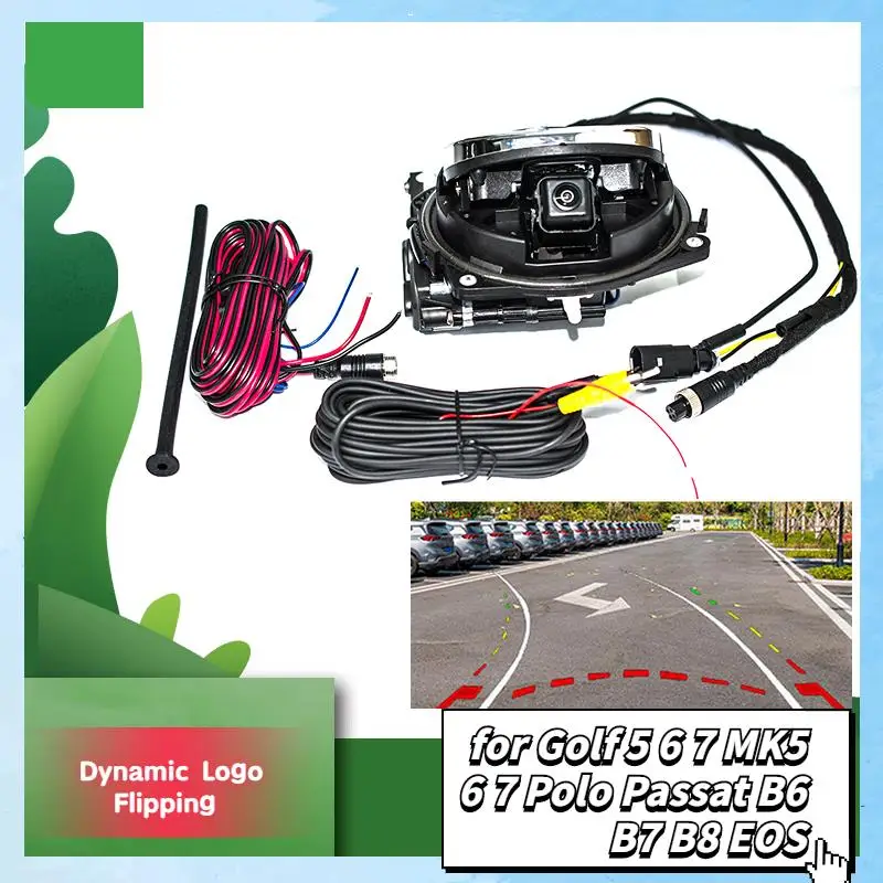 

Dynamic Logo Flipping Rear View Camera Emblem Reversing Badge Backup for Golf 5 6 7 MK5 6 7 Polo Passat B6 B7 B8 EOS