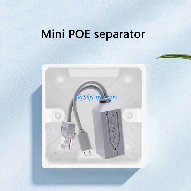 E65E Mini USB PoE Splitter Adapter Transforms 48V to 5V Output for Cameras