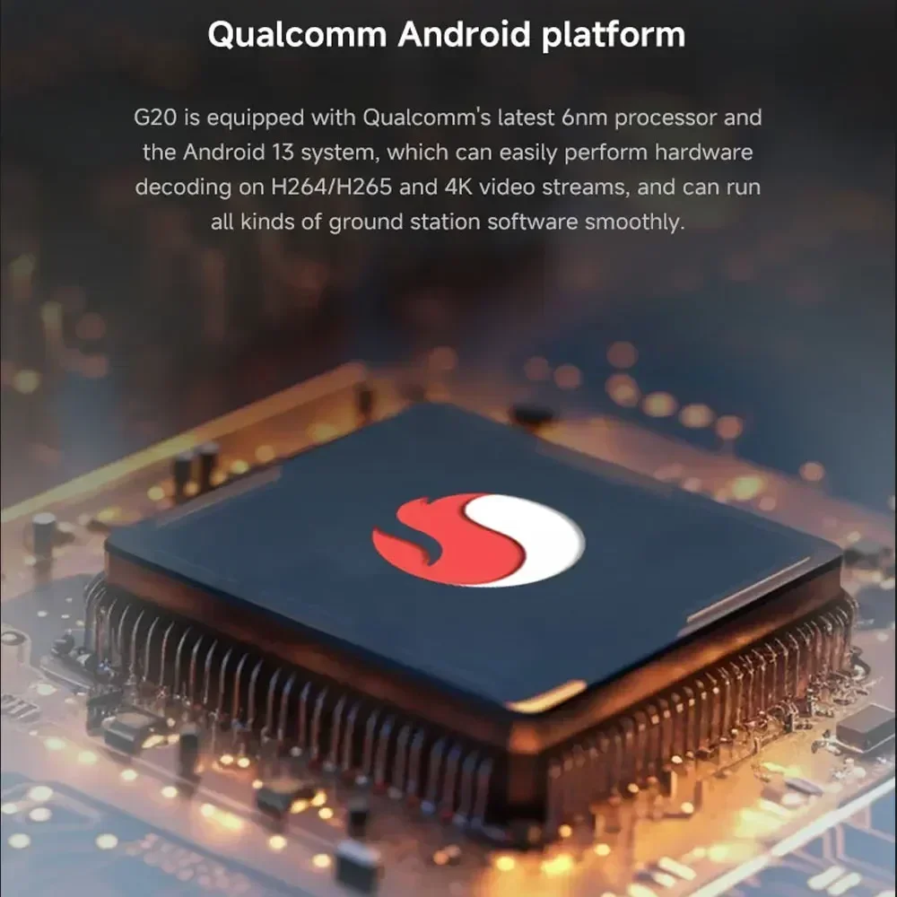 Skydroid Remote Control 20 with 6nm Processor 2.4GHz /5.8GHz Dual Band 7inch High-Definition Display 30KM Image Transmission RC