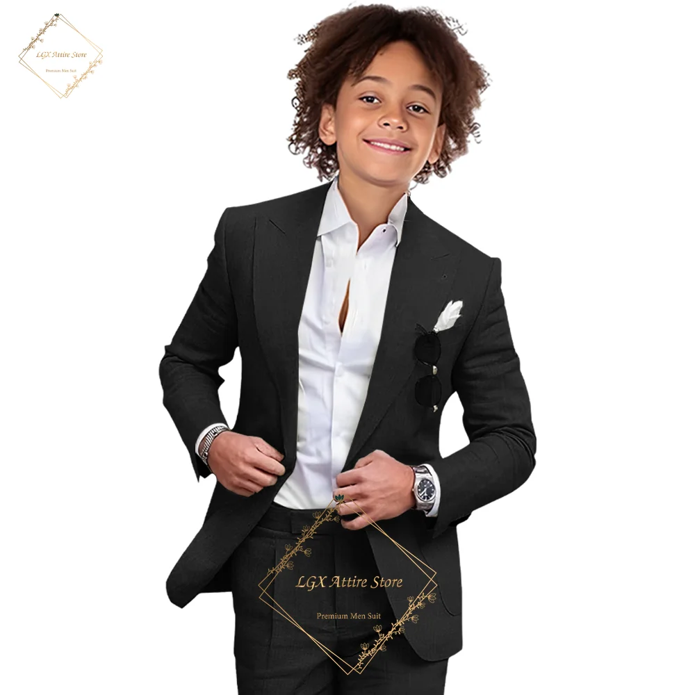 Custom Boy's Linen 2-Piece Suit (Jacket + Trousers) – Lightweight & Comfortable, Ideal for Weddings, Parties & Formal Occasions