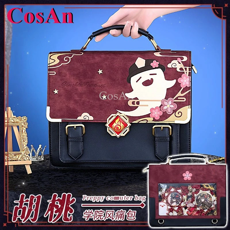 

CosAn Game Genshin Impact Hu Tao Cosplay Theme Impression Pack Daily Preppy Commuter Backpack Messenger Bag Fashion Itabag New