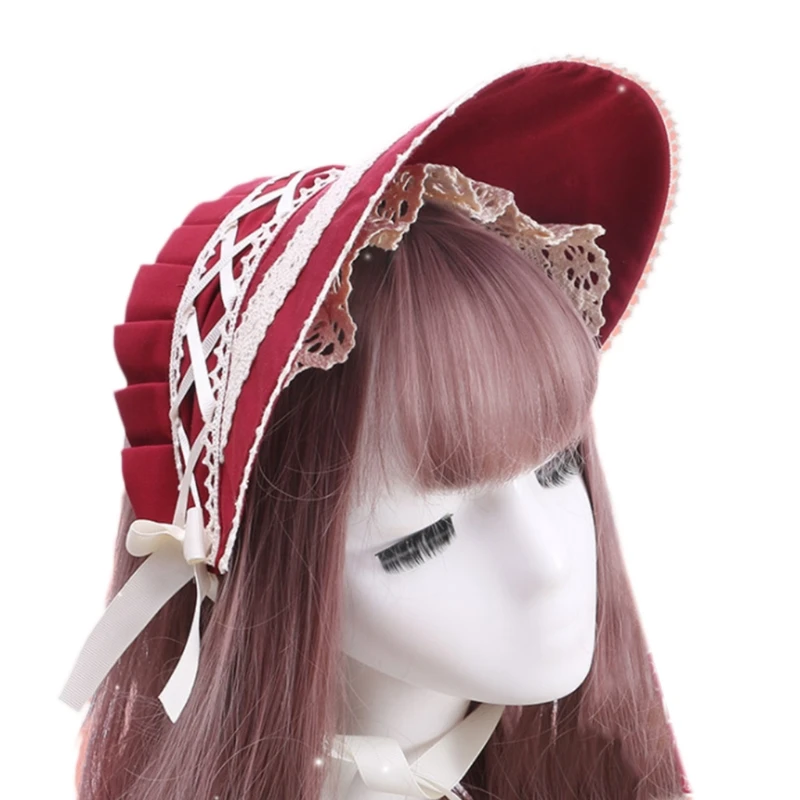 Retro น่ารักลูกไม้โบว์ผม Headdress Hairband Headdress สาว Props หมวก