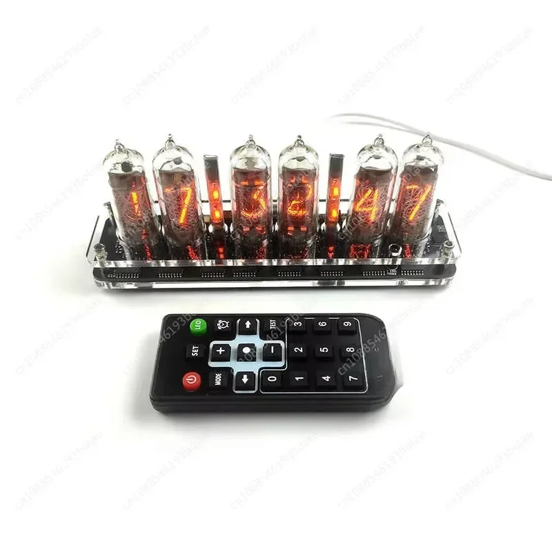 6bit Nixie Clock IN14 IN8 Tube Clock Base W TYPE-C USB POWER IN-14 IN-8 Glow Tube Digital Display Clock Remote Control