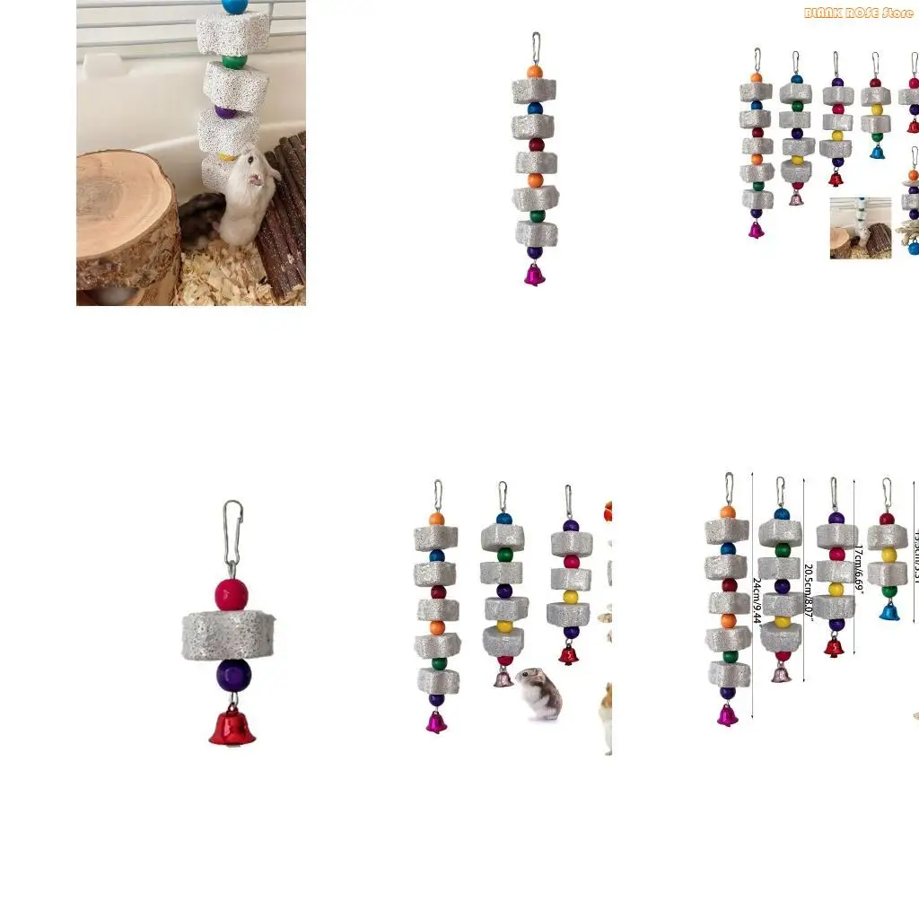 K1AE Bird Molar Toy for Parrots Mineral Stone Birds Molar Reliable Chewable Bites Stone Colorful Parrot Toy Bird Boring Toy
