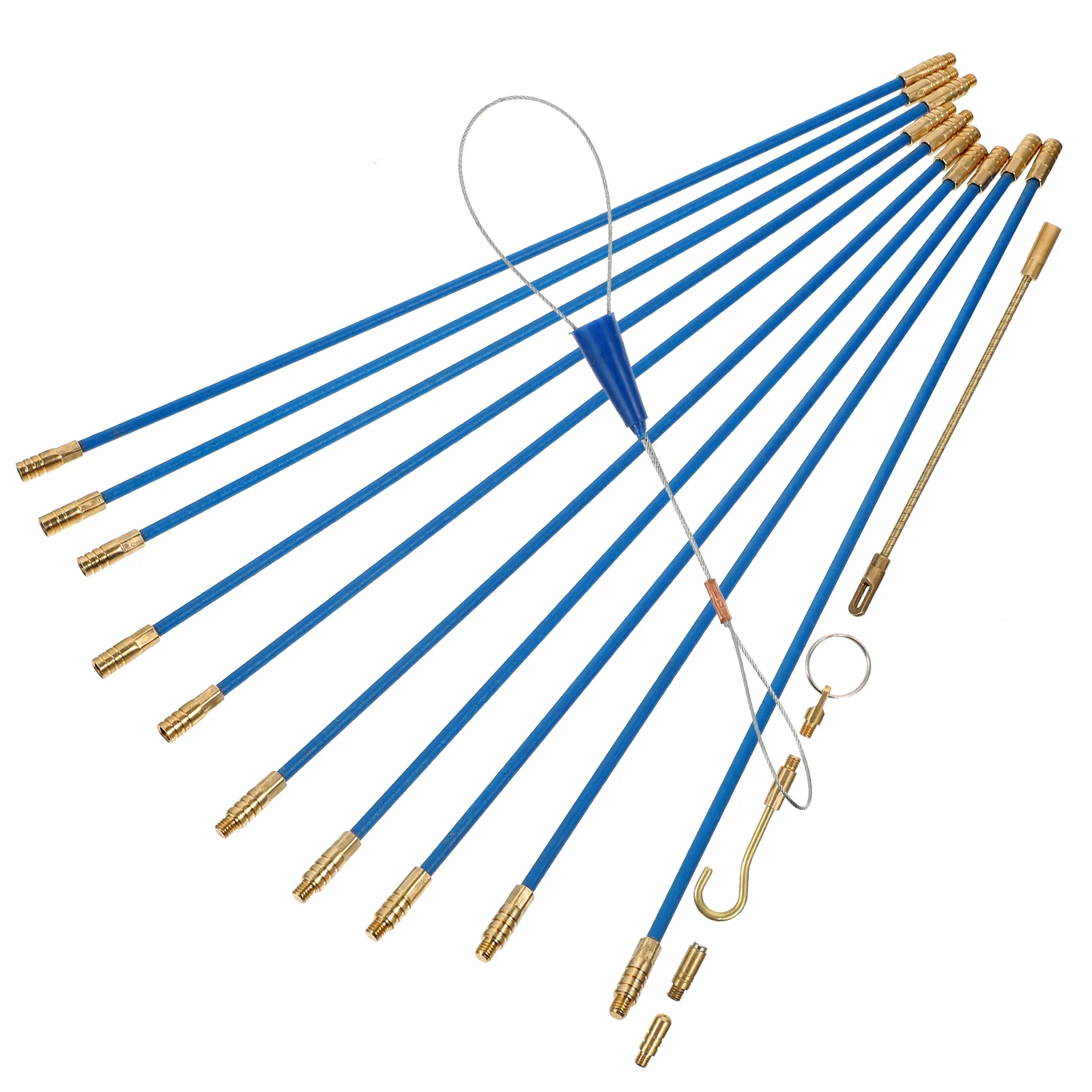 

Threader Fiberglass Rod Electrical Wire Running Kit Push Duct Tape Cable Pullers for Cables Copper