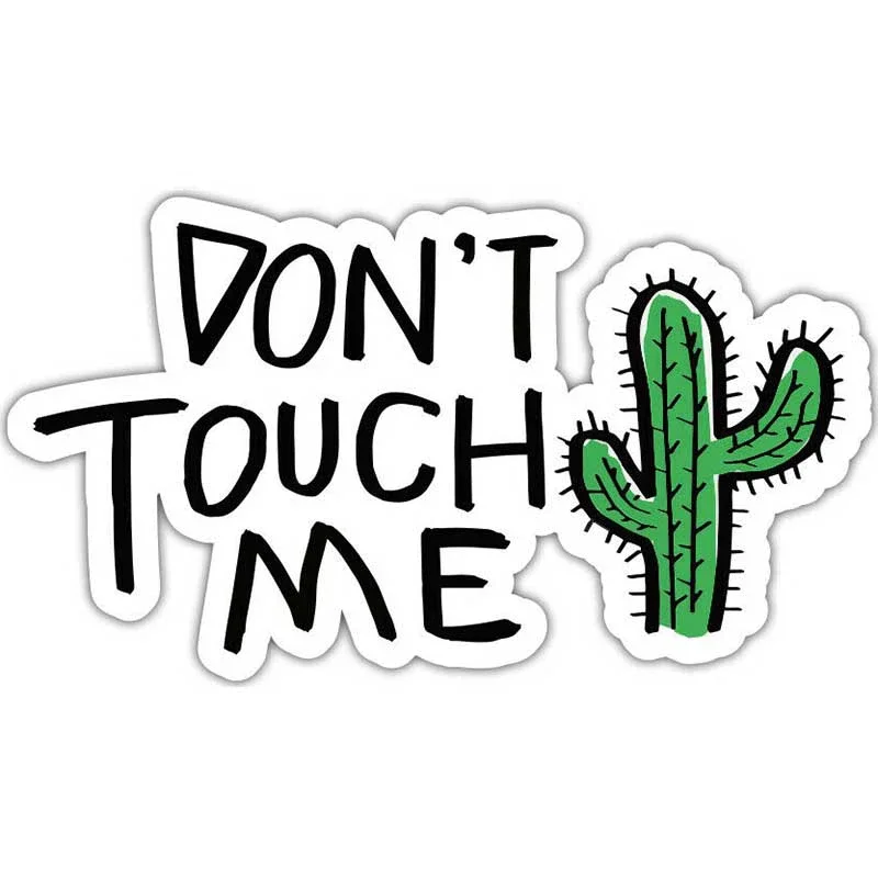 

Car stickers don't touch me cactus cartoon fashion body windshield accessories PVC waterproof sunscreen 15CM