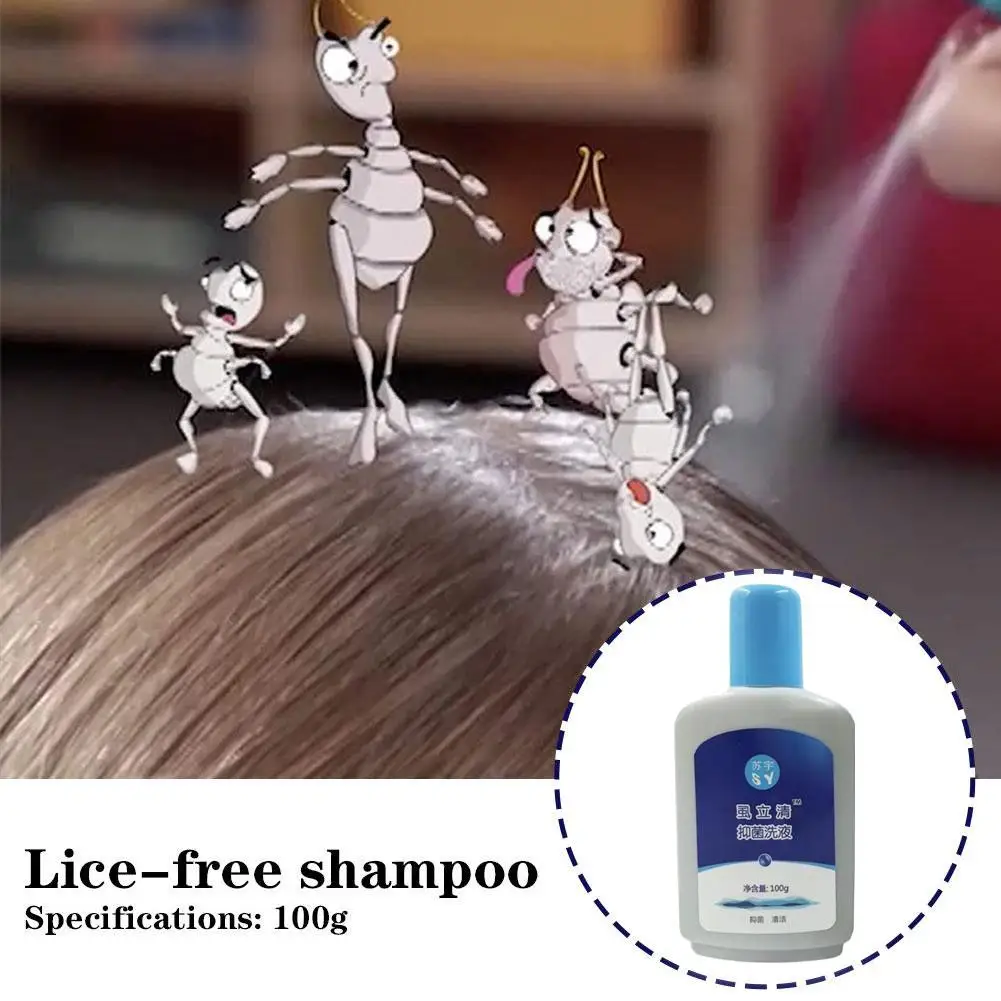 100g Anti Lice Shampoo With Stainless Steel Scraper Grille Deep Cleansing Dander Anti-Itch Anti-Parasite