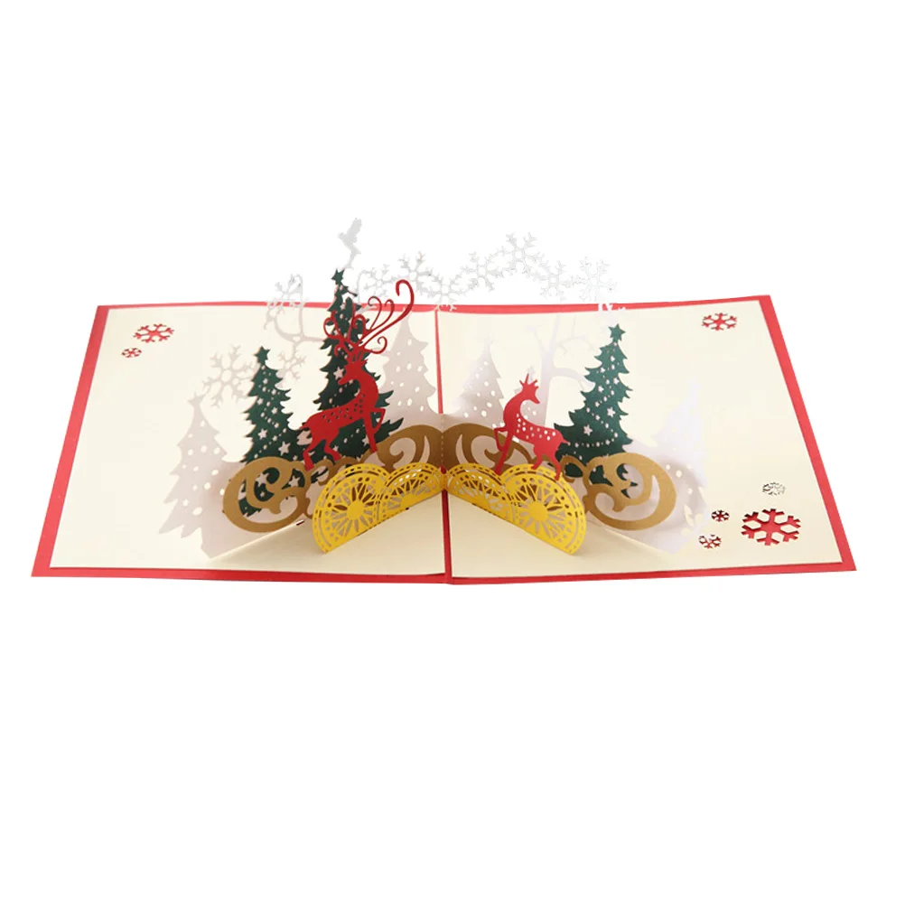 

3D Greeting Cards Christmas Card Pops Assortment Three Dimensional Paper Craft Eco Friendly Printing for Friends
