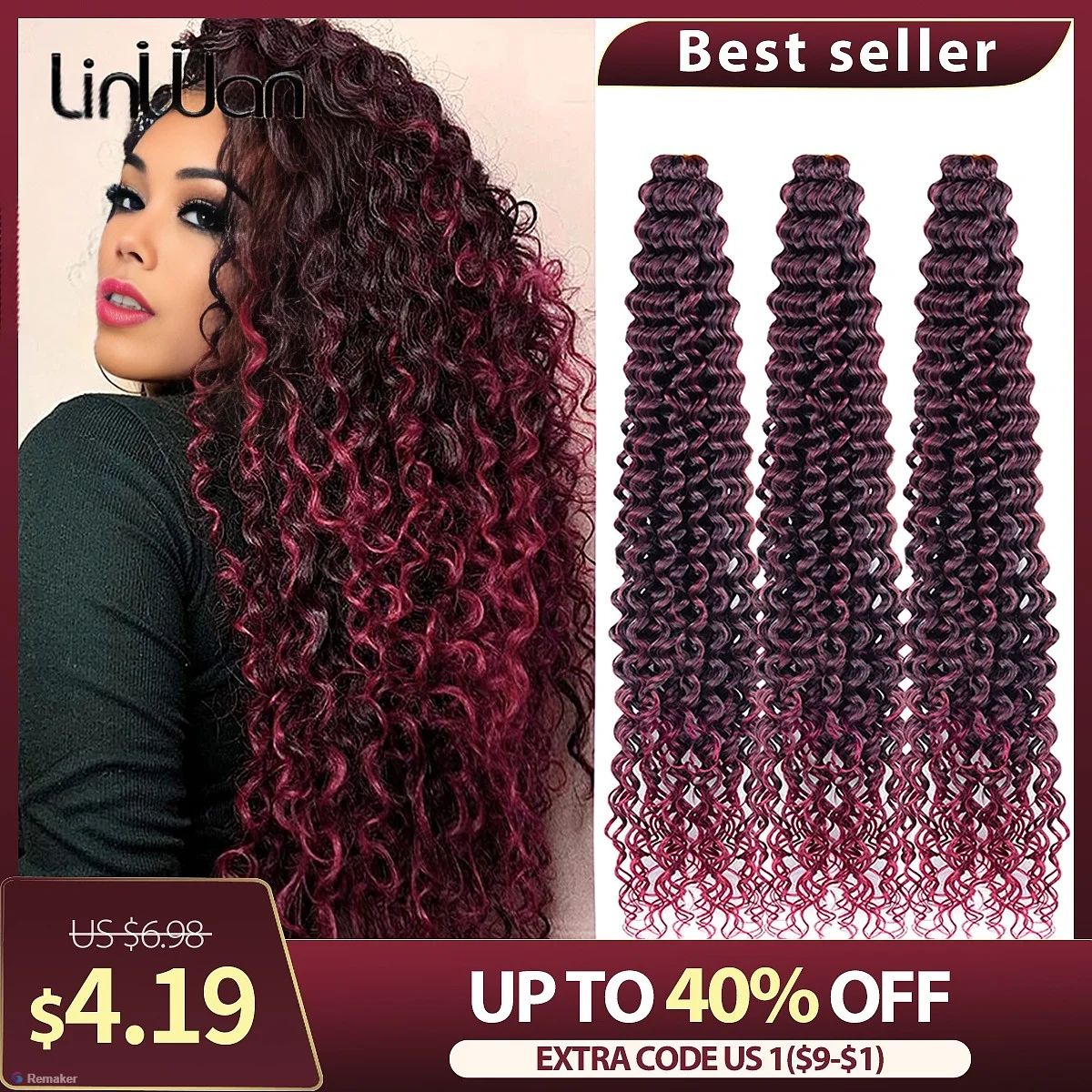 Deep Wavy Twist Crochet Braiding Hair Extensions Synthetic Afro Curly Water Wave Crochet Braids Hair For Women 22 28 Inch