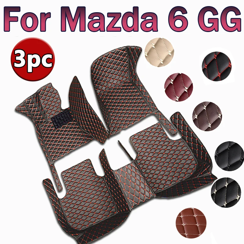 Custom Auto Luxury Leather Car Floor Mat For Mazda 6 GG 2003 2004 2005 2006 2007 Car Mat Full Set Women Waterproof Accessories