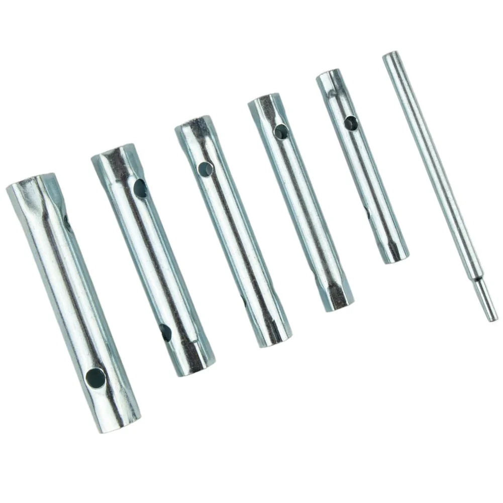 

Трубчатый коробочный ключ, профессиональный серебряный торцевой стержень, 6 шт./компл., 8-17 мм, двухсторонний для ремонта автомобилей, новинка