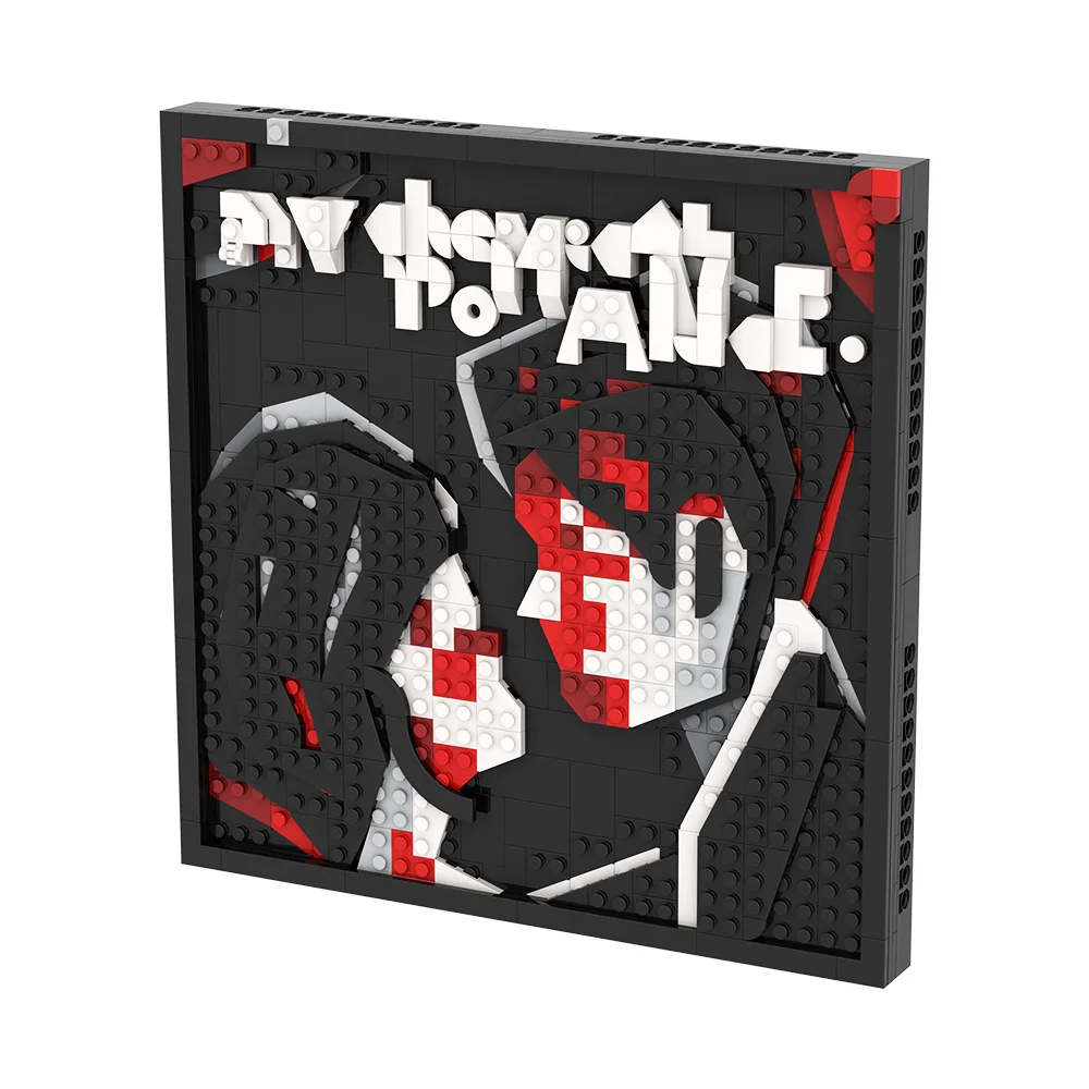 MOC MCR Drei Prost Album Mosaik Modell Bausteine Kunst Musik Album Rekord Ziegel Spielzeug Erwachsene Geschenk