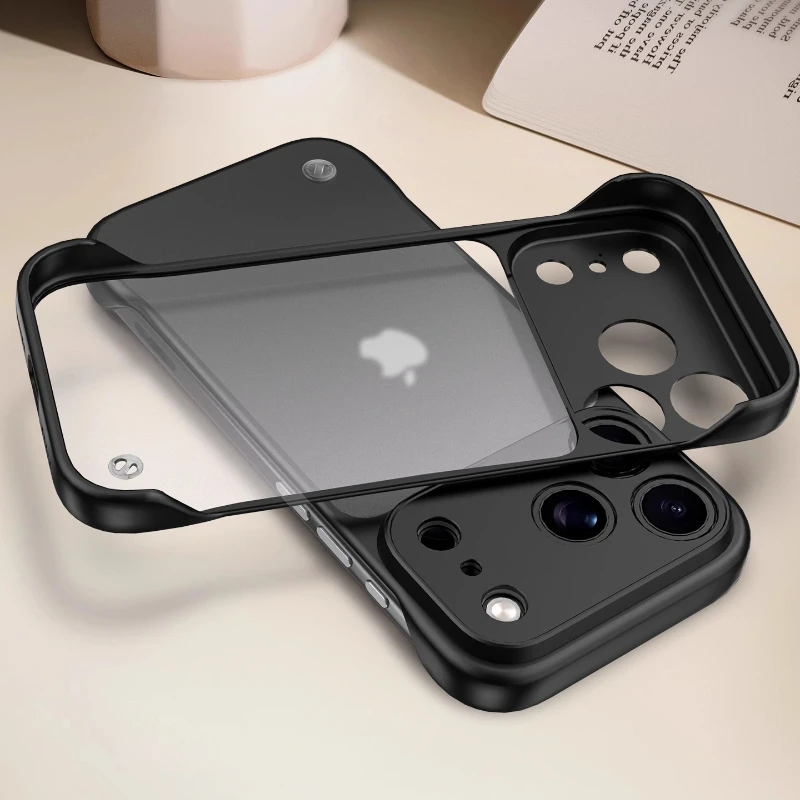 Funda de teléfono delgada sin marco para iPhone 17 Pro Max, carcasa rígida translúcida a prueba de golpes sin bisel para iPhone 17Pro