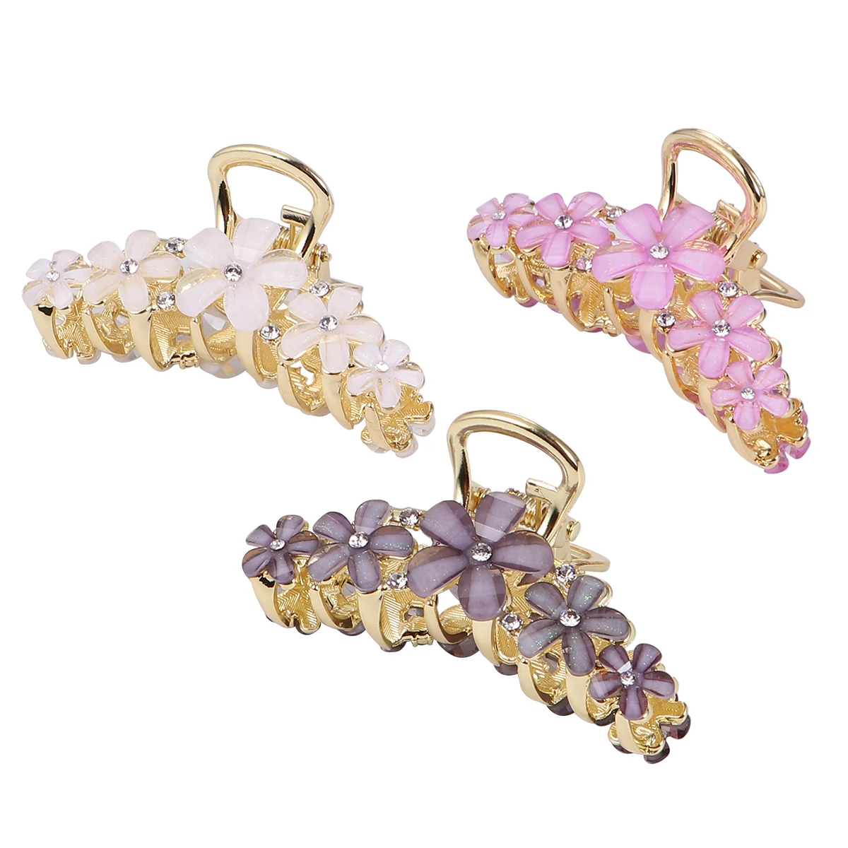 

3 Pcs Women Barrettes Clip Claw Headdress Claw Headdress Grips Flower Shape Hair Crab Hair Accessories