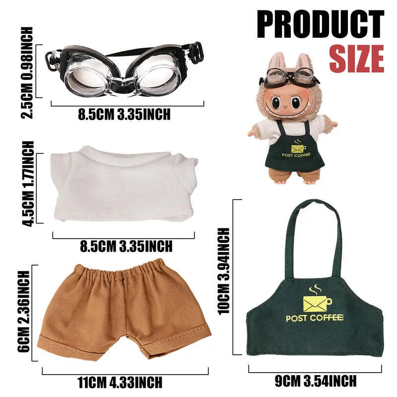

For Labubu 15cm 17cm labubu clothes：Labubu Accessories，Doll clothing set For Labubu，Multiple sets to choose from，Only clothes