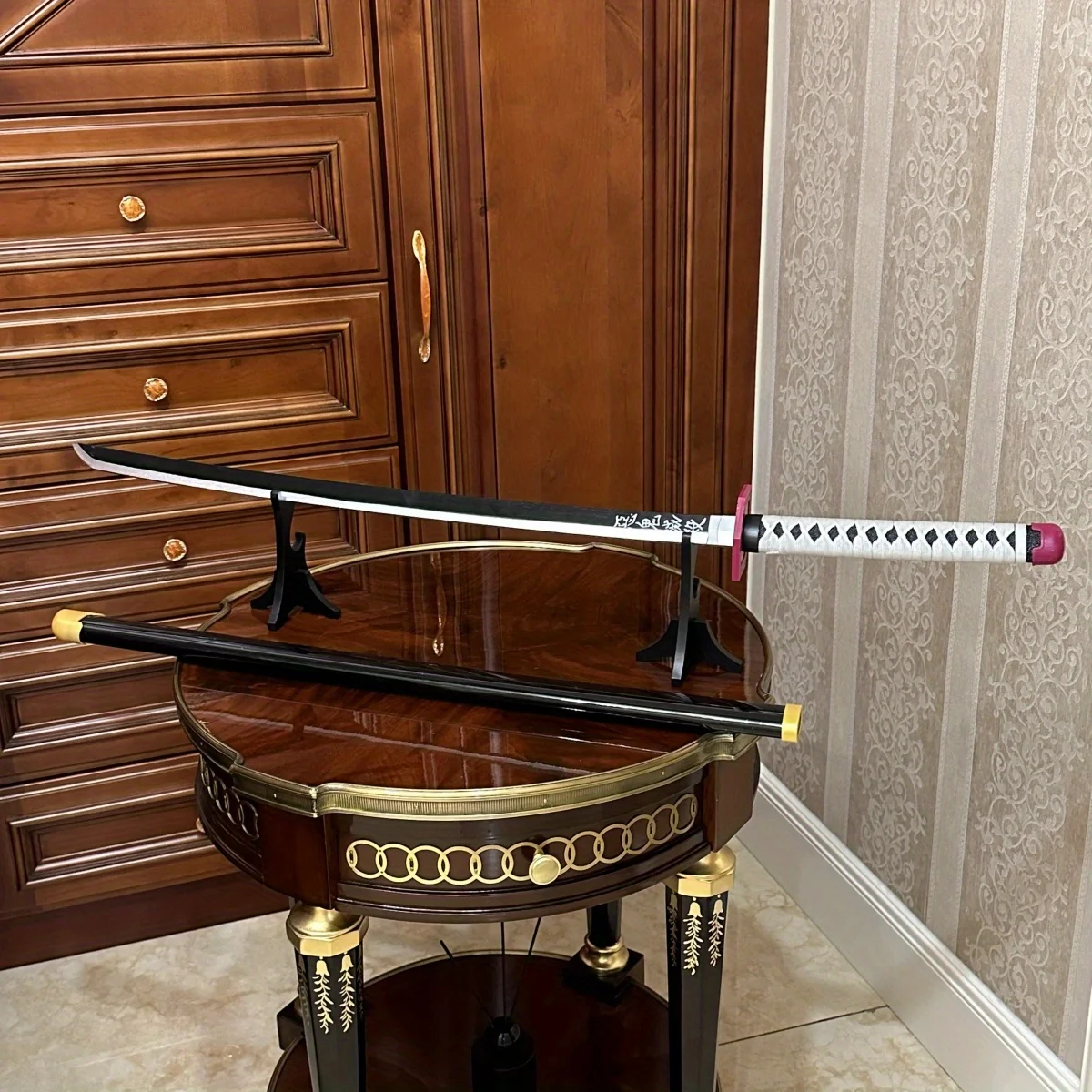 39.3インチ 鬼滅の刃 時透無一郎 木刀 剣 オリジナル侍刀 サブレ 忍者刀 コスプレアクセサリー 小道具 おもちゃ