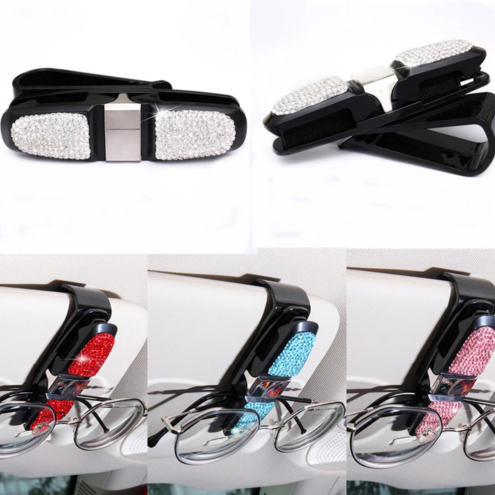 

Car Glasses Holder Sunglasses Clips Eyeglass Rack Rotating Bracket Durable Long Lasting Easy Fix Anti Break Scratch Push Button