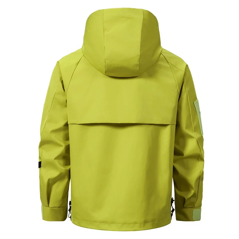 Gorasion New Men Spring Autumn Hooded Jackets Men's Fashion Solid Casual Work Jacket Male Fashion Outdoor Sports Windbreaker