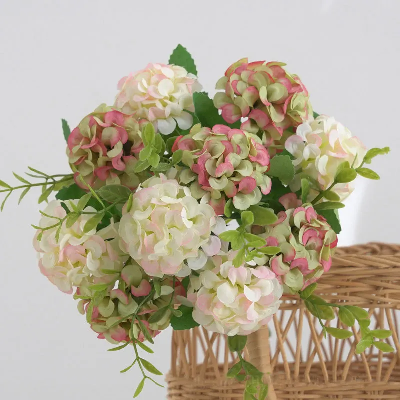 10 Köpfe Realistische Künstliche Hortensien-Bouquets Künstliche Hortensienblumen für Heim, Garten und Hochzeitsdekoration – Detail 6