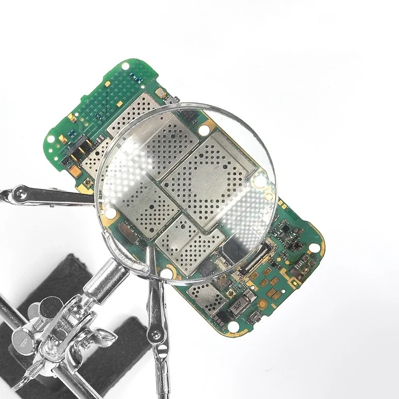 Adjustable Helping Hands Magnifier Soldering Tool Third Hand PCB Holder with 3 Clips for Electronic Welding Repair