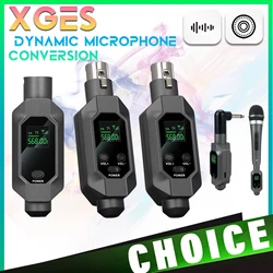 XGES Wireless Microphone Converter XLR Transmitter and Receiver Microphone Wireless System for Dynamic Microphone