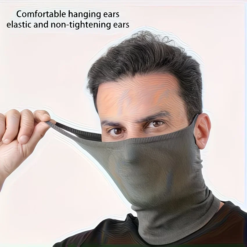 Sunscreen Face Mask Breathable Mesh Neck Cover UV Sun Protection Half Face Mask For Running Cycling Hanging Elastic Ear Mask