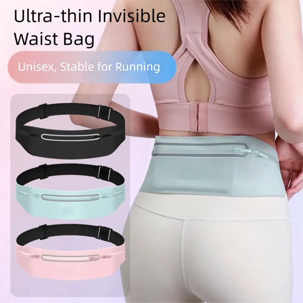 Large Capacity Waterproof Sports Waist Bag,Adjustable Ultra Thin Multiple Pockets Running Phone Bag,Essential For Fitness