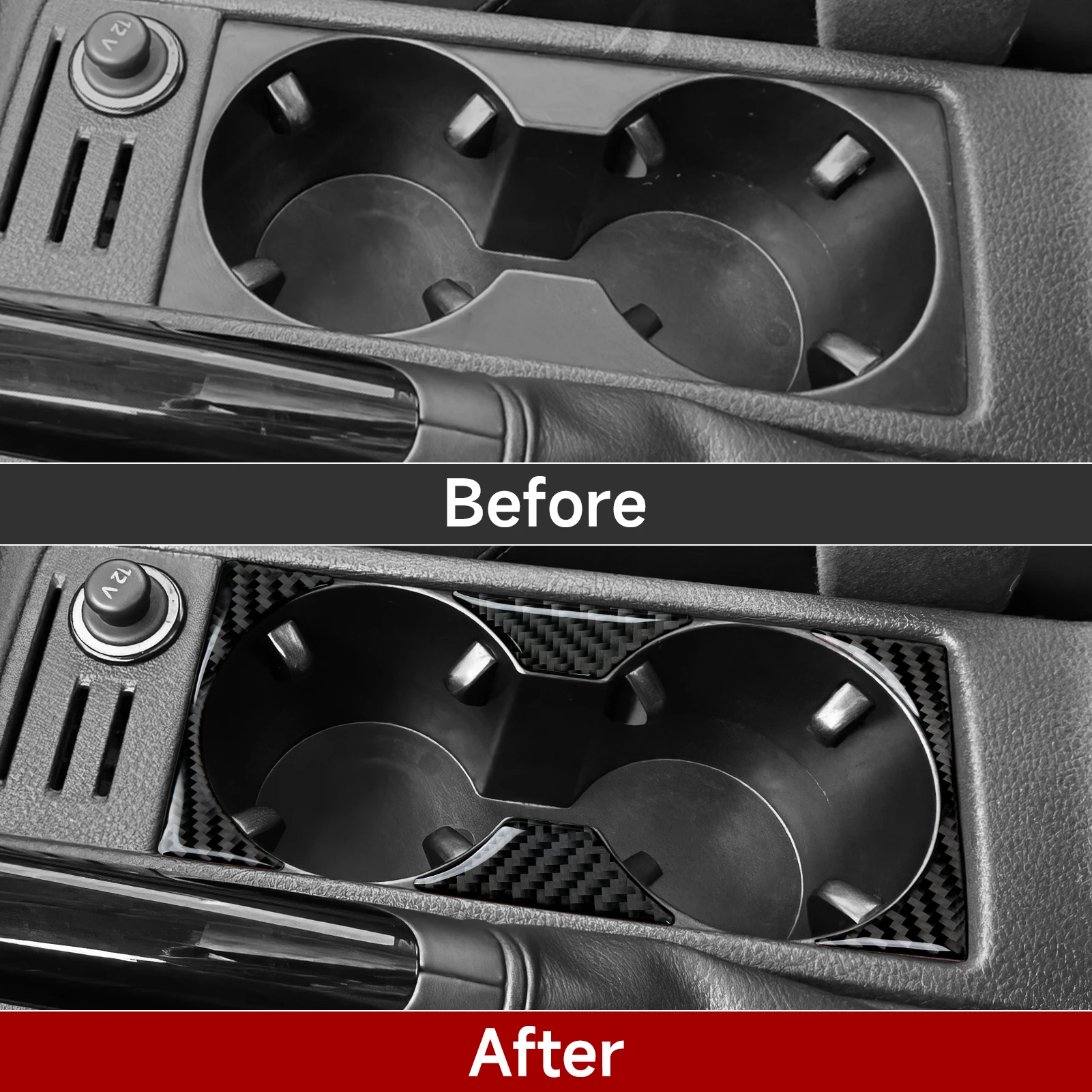 For VW Golf VII MK7 GTE GTI R Variant Car Center Console Water Cup Holder Panel Protect Carbon Fiber Interior Sticker Trim