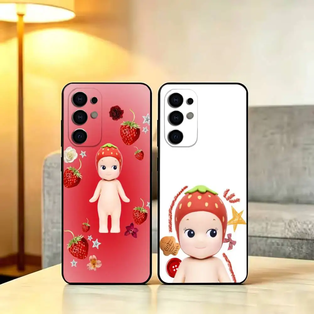 one sonny angel m-mini Figure Fruit Series-es  Phone Case For Samsung S 25,24,23,22,30,21,10,9,Ultra,Plus,Lite,FE,4,5 G Soft Bla