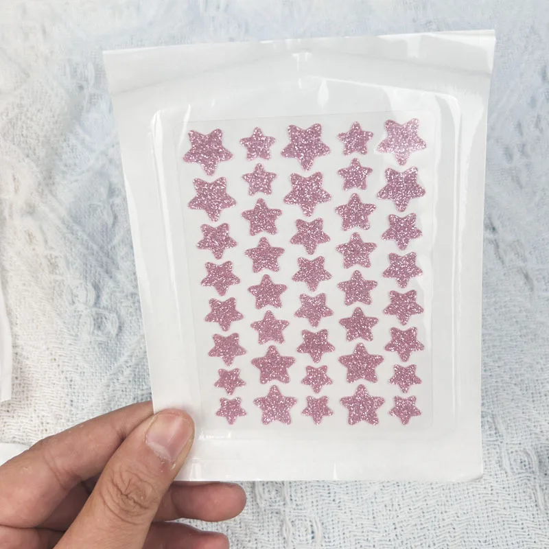 1Pc Shiny Color Stars Shaped Hydrocolloid Acne Cover Patch Pimple Remove Stickers for Women's Faces Cute Beautify Skin Bandaids