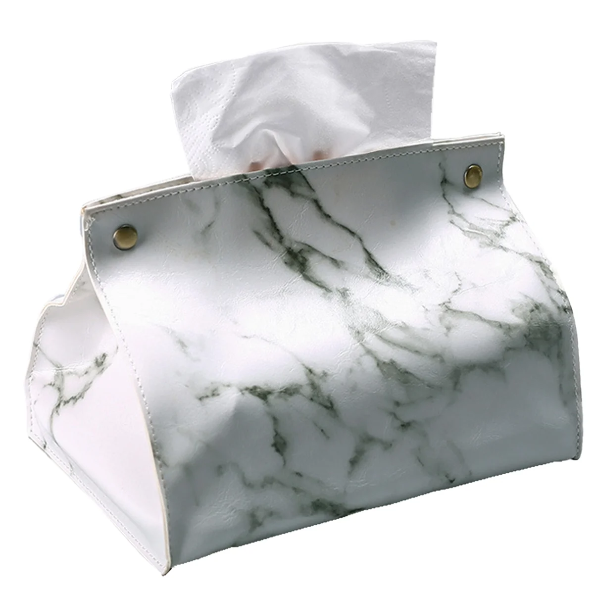 PVC Leather Marble Pattern Tissue Case Box, Container, Napkin Holder, Paper Bag, Cosmetic Box, Pouch Organizer, A