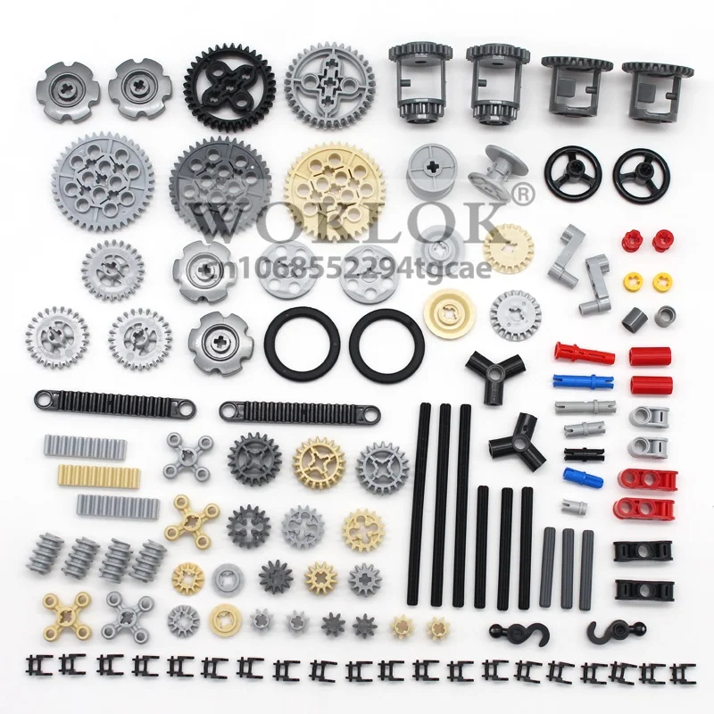 116pcs MOC Bulk Technical Parts Pin Liftarm Bricks Set Axle Connector Gear 40 Tooth Building Blocks Compatible Technology Toys