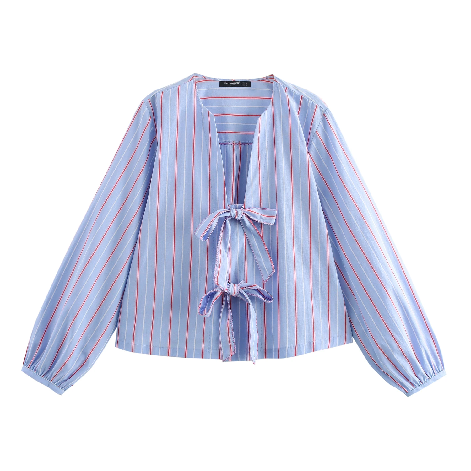 

Новые весенние женские irt ZBZA круглые шелковые длинные све в полоску Ne Knot Loose Fit Commute Sle из полиэфирного волокна