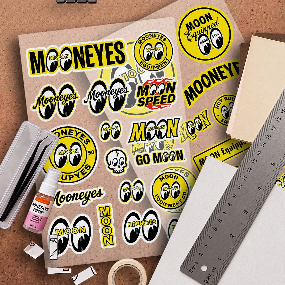 Motorcycle Reflective Decal Safety Sticker for Helmet Car Bike Durable Self-Adhesive for M-Mooneyes