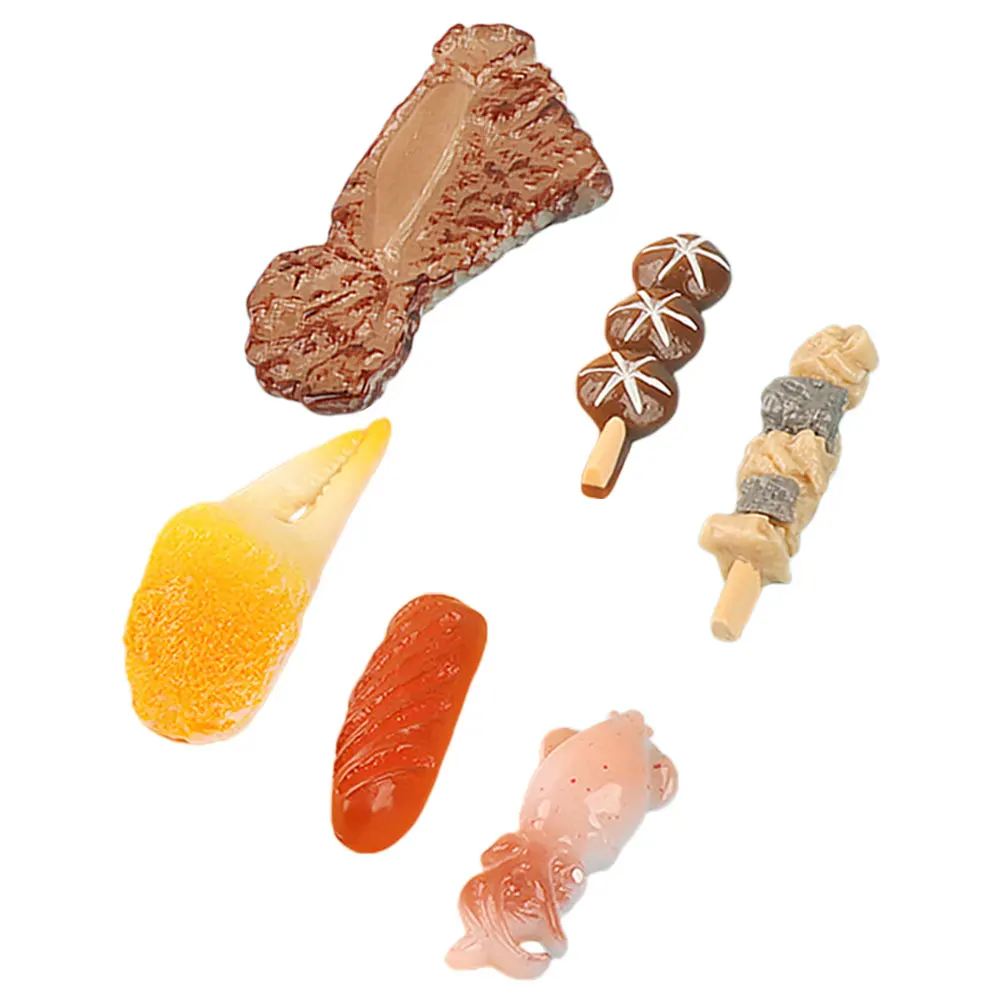 

6pcs Simulated Mini Toys Artificial Simulation Mini Snack Display Snack Model House Resin Craft DIY Montessori Education