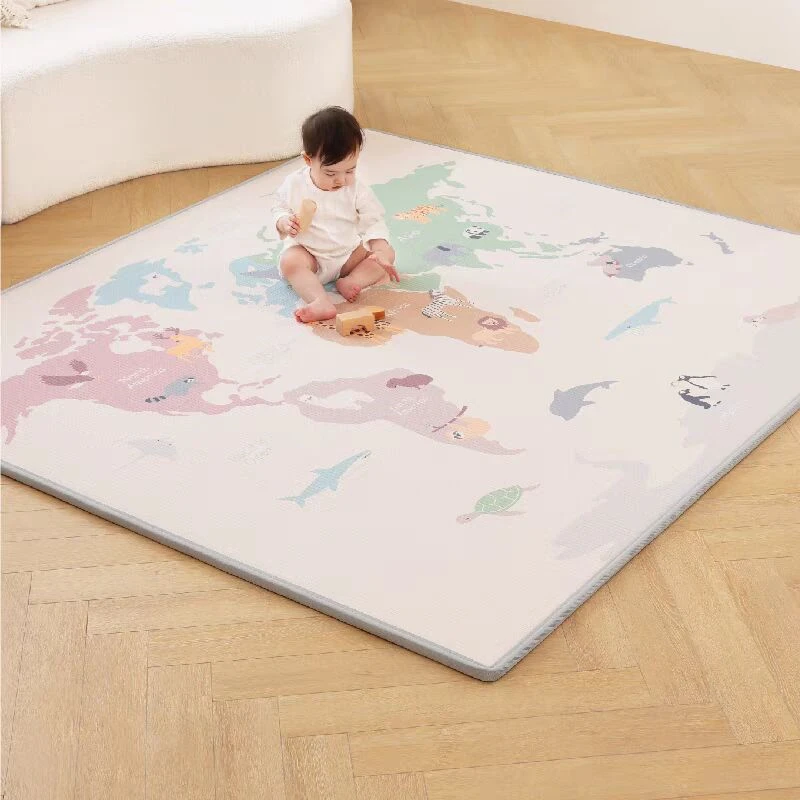 Tapete de Jogo Dobrável EPE para Bebés, Tapete de Crianças, Tapete de Playmat Ambiental, Grosso, Rosa, 1cm