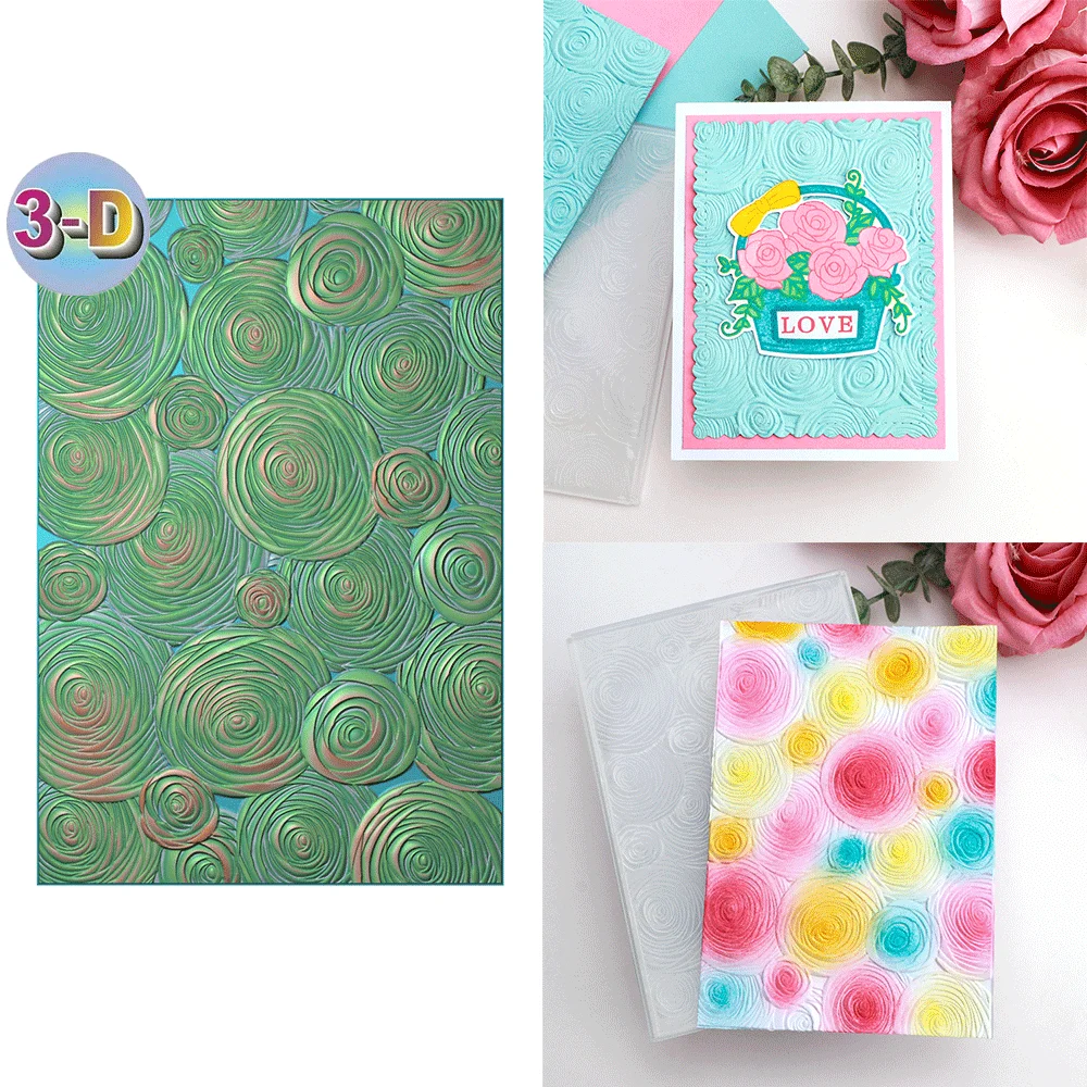 Roses 3D Embossing Folder and Matching Dies for Adding Textured Detail To Paper Crafting Wedding Card Making Supplies