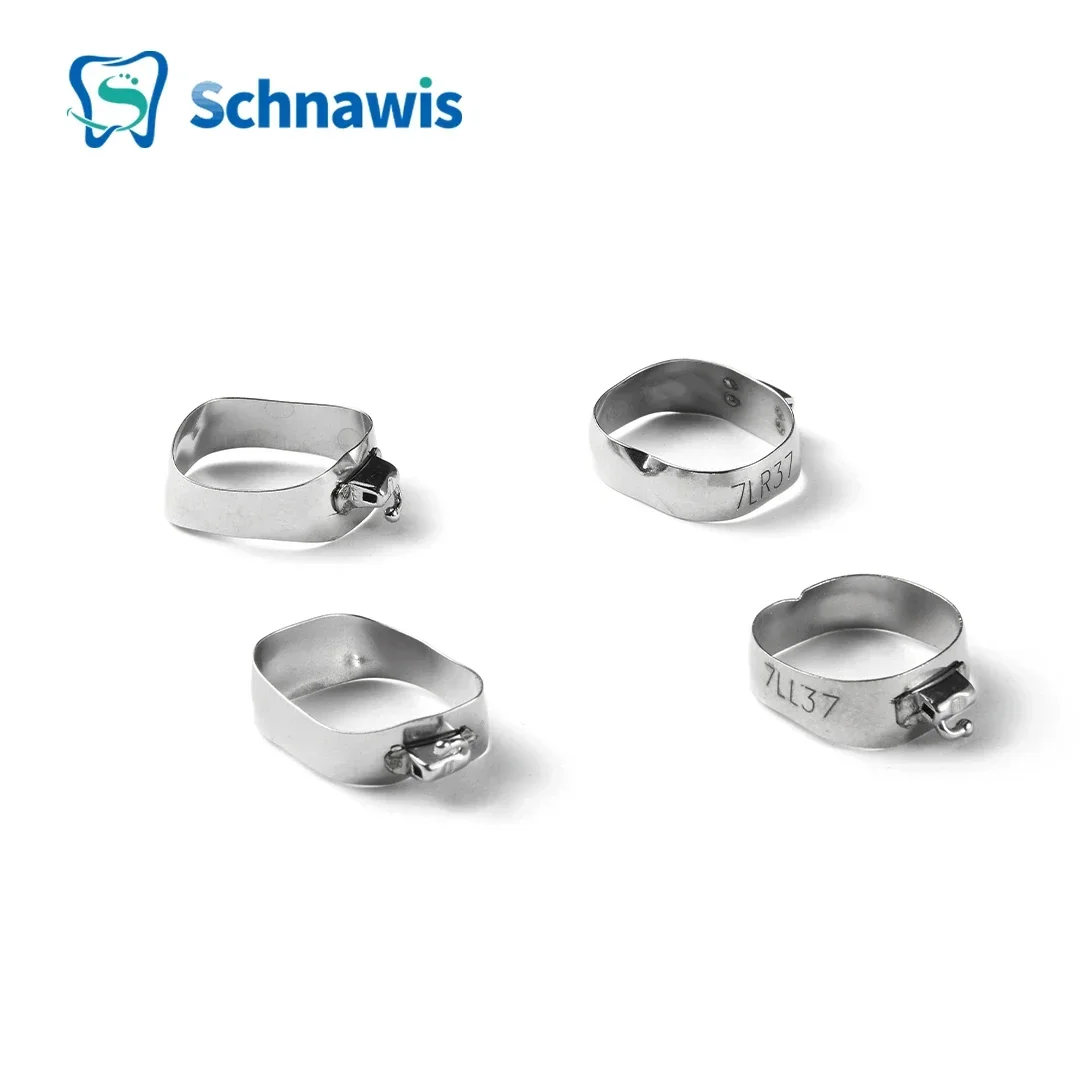 4Pcs 0.022 MBT Dental Orthodontic Bands 1st Molar Bands Prewelded Buccal Tube Non-Convertible Single Tube 28#-44+# M Series